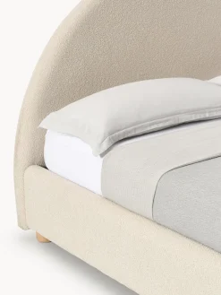 Westwing Collection Cama tapizada en tejido bouclé Ebba, con espacio de almacenamiento