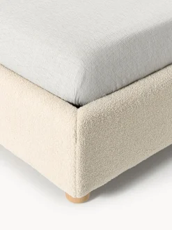 Westwing Collection Cama tapizada en tejido bouclé Ebba, con espacio de almacenamiento