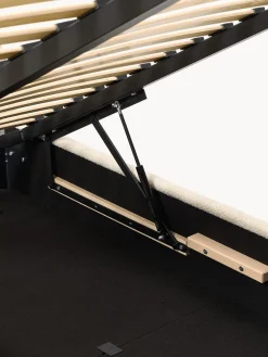 Westwing Collection Cama tapizada en tejido bouclé Ebba, con espacio de almacenamiento