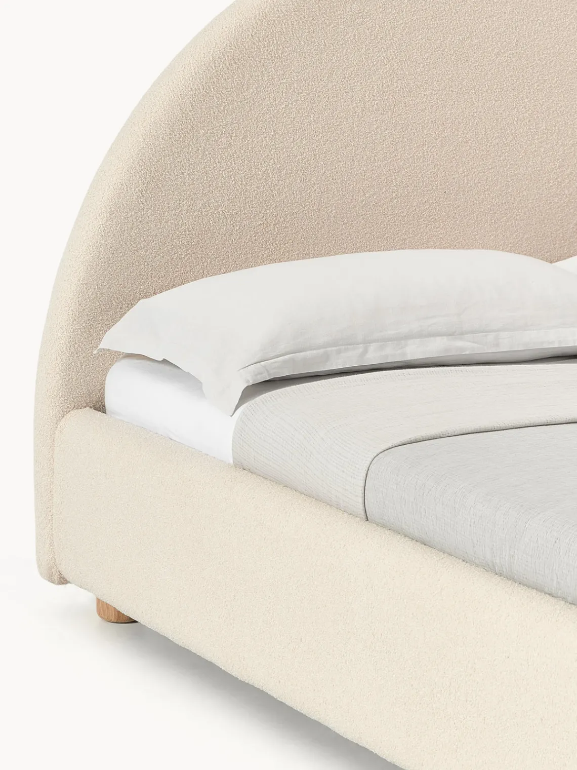 Westwing Collection Cama tapizada en tejido bouclé Ebba