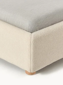 Westwing Collection Cama tapizada en tejido bouclé Ebba