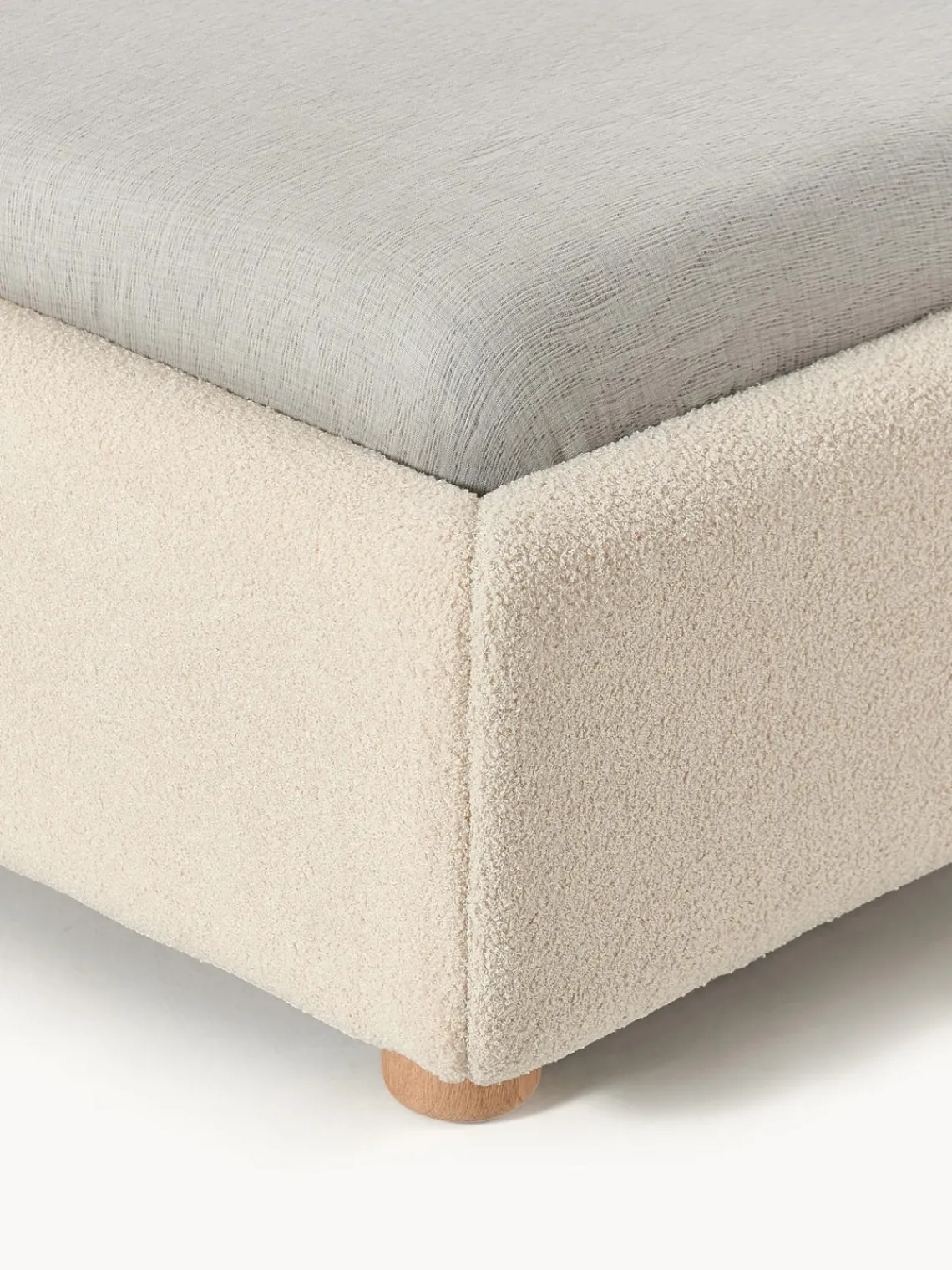 Westwing Collection Cama tapizada en tejido bouclé Ebba