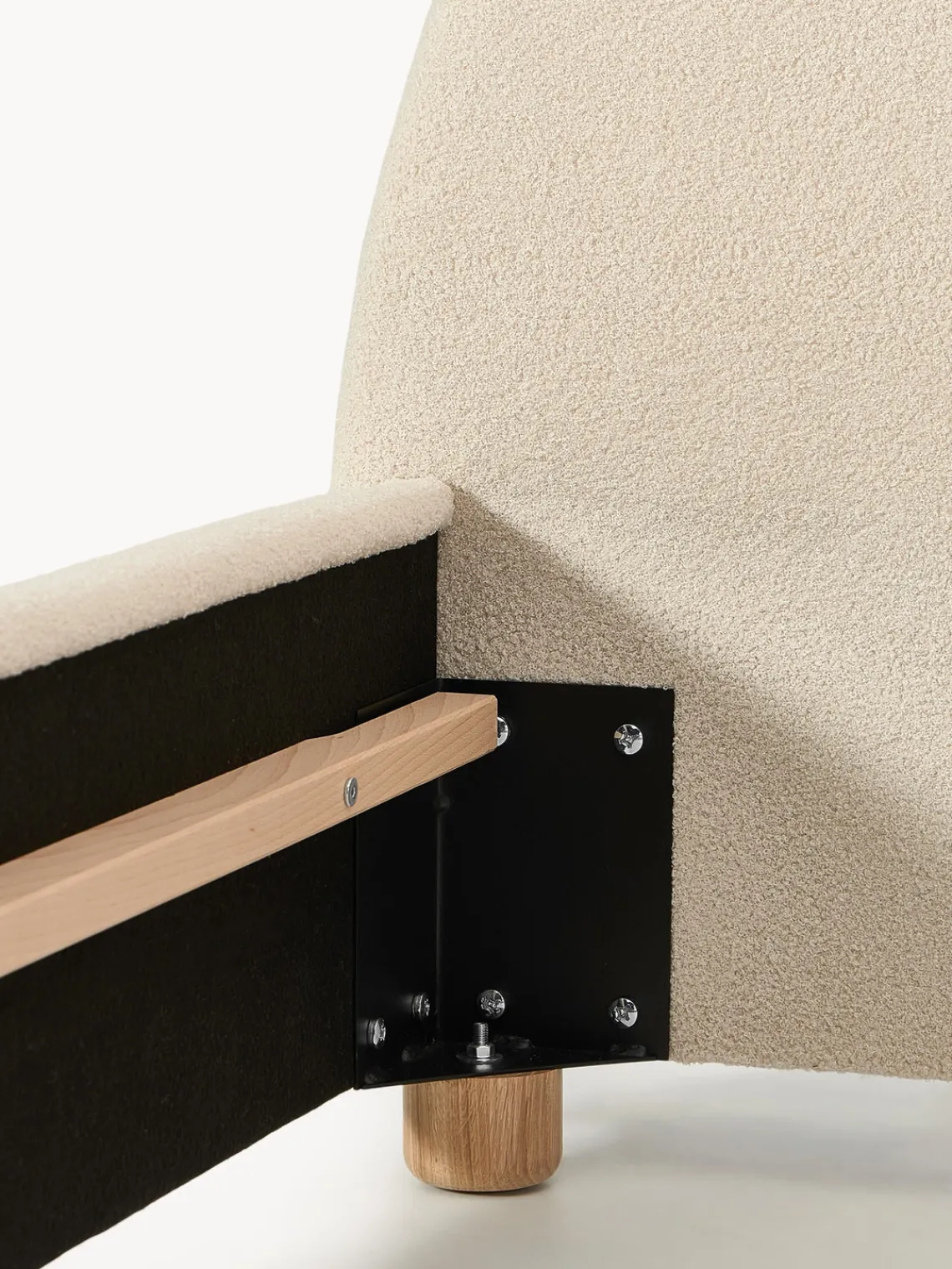 Westwing Collection Cama tapizada en tejido bouclé Ebba