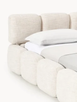Westwing Collection Cama tapizada en tejido bouclé con espacio de almacenamiento Tayla