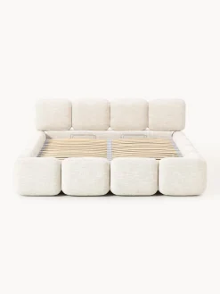 Westwing Collection Cama tapizada en tejido bouclé con espacio de almacenamiento Tayla