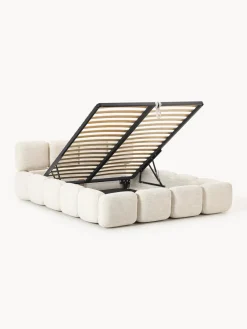 Westwing Collection Cama tapizada en tejido bouclé con espacio de almacenamiento Tayla
