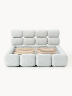 Westwing Collection Cama tapizada en tejido bouclé con espacio de almacenamiento Tayla