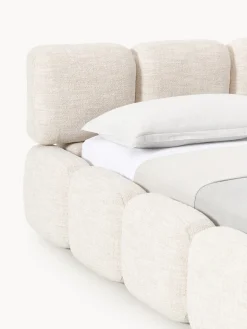Westwing Collection Cama tapizada en tejido bouclé Tayla