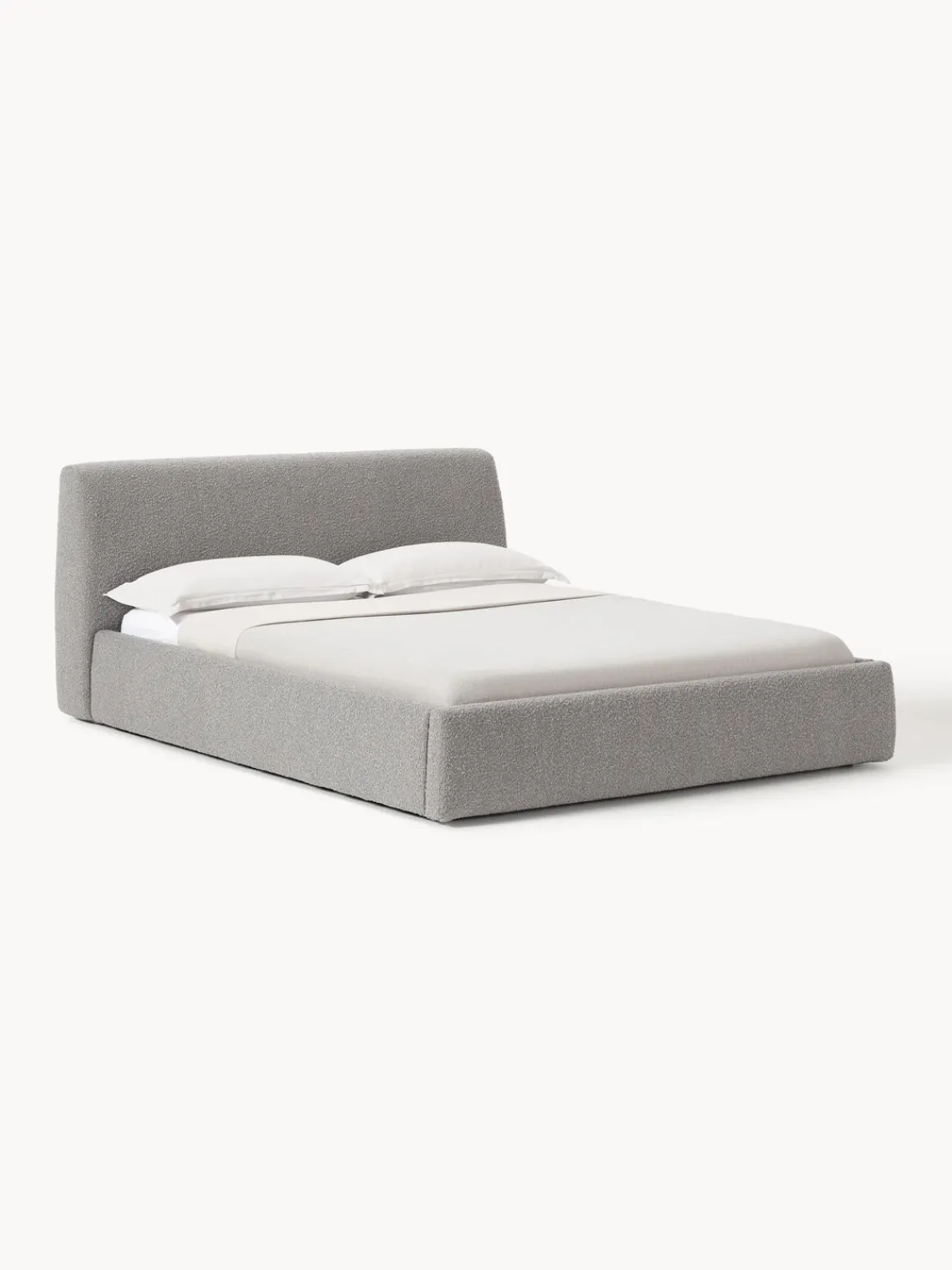 Westwing Collection Cama tapizada en tejido bouclé Cloud