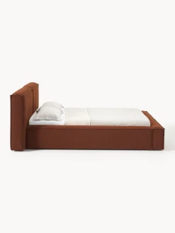 Westwing Collection Cama tapizada en tejido bouclé Lennon, con espacio de almacenamiento