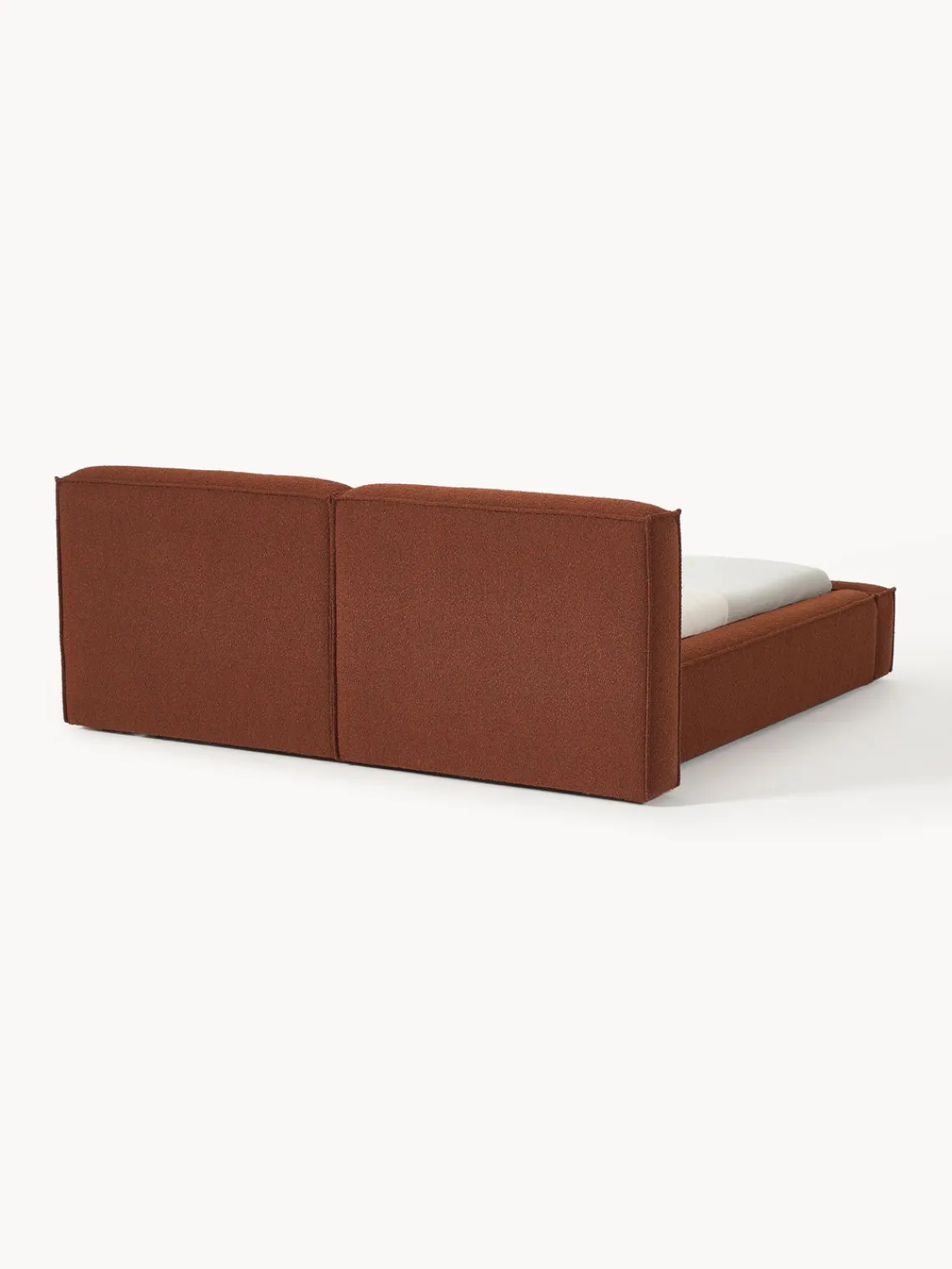 Westwing Collection Cama tapizada en tejido bouclé Lennon, con espacio de almacenamiento