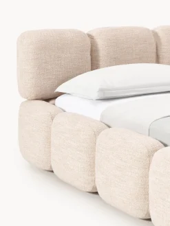 Westwing Collection Cama tapizada en tejido bouclé Tayla