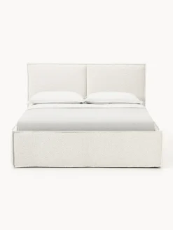 Westwing Collection Cama tapizada en tejido bouclé con espacio de almacenamiento Dream