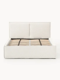 Westwing Collection Cama tapizada en tejido bouclé con espacio de almacenamiento Dream