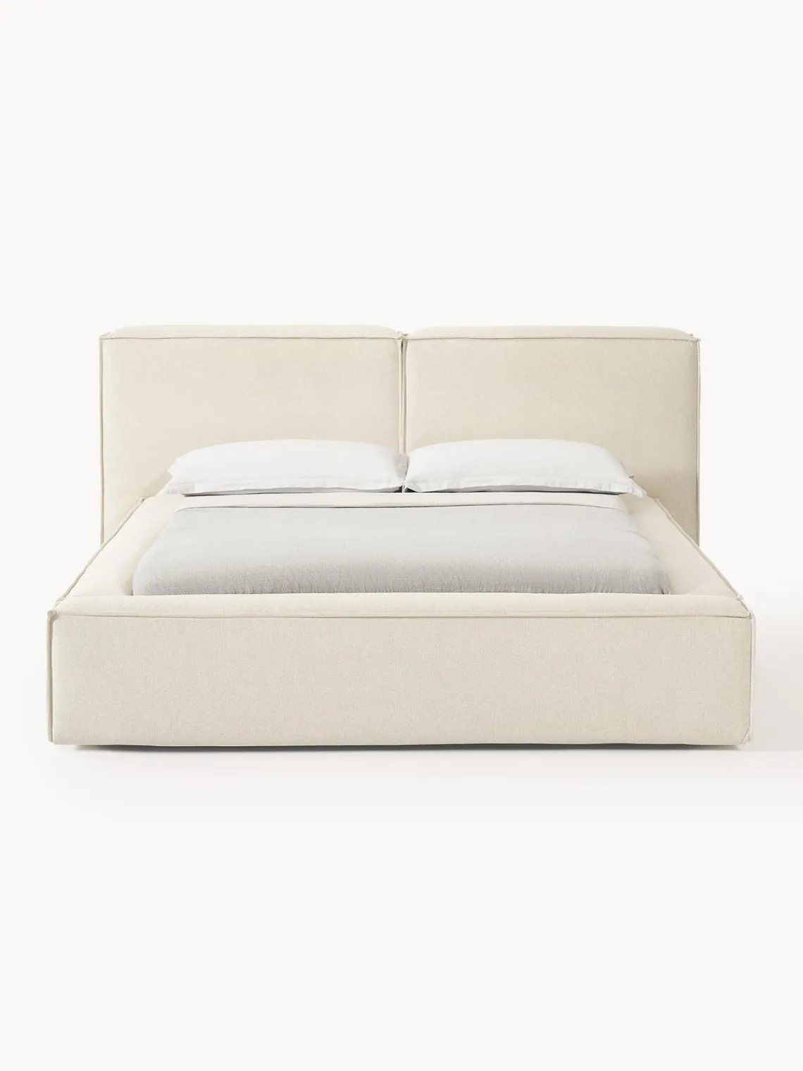Westwing Collection Cama tapizada Lennon, con espacio de almacenamiento