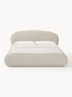 Westwing Collection Cama tapizada redondeada en tejido bouclé Alba
