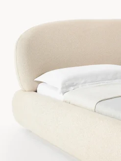 Westwing Collection Cama tapizada redondeada en tejido bouclé Alba