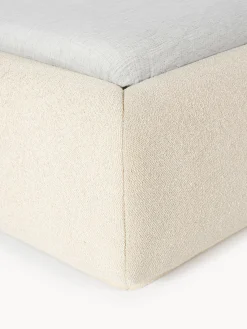 Westwing Collection Cama tapizada redondeada en tejido bouclé Alba
