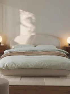 Westwing Collection Cama tapizada redondeada en tejido bouclé Alba^ Camas Tapizadas|Camas