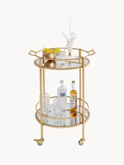 Kare Design Camarera redonda Emilia, estantes de vidrio espejado