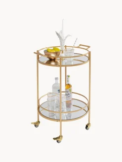 Kare Design Camarera redonda Emilia, estantes de vidrio espejado