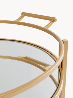 Kare Design Camarera redonda Emilia, estantes de vidrio espejado