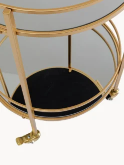 Kare Design Camarera redonda Emilia, estantes de vidrio espejado