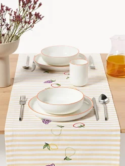 Westwing Collection Camino de mesa a rayas con motivos bordados Melony^ Caminos De Mesa|Caminos De Mesa