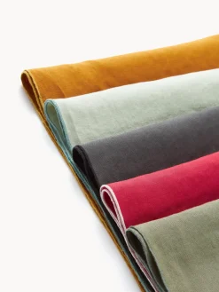 Westwing Collection Camino de mesa de lino con ribete Kennedy