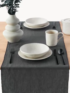 Westwing Collection Camino de mesa de lino con ribete Kennedy