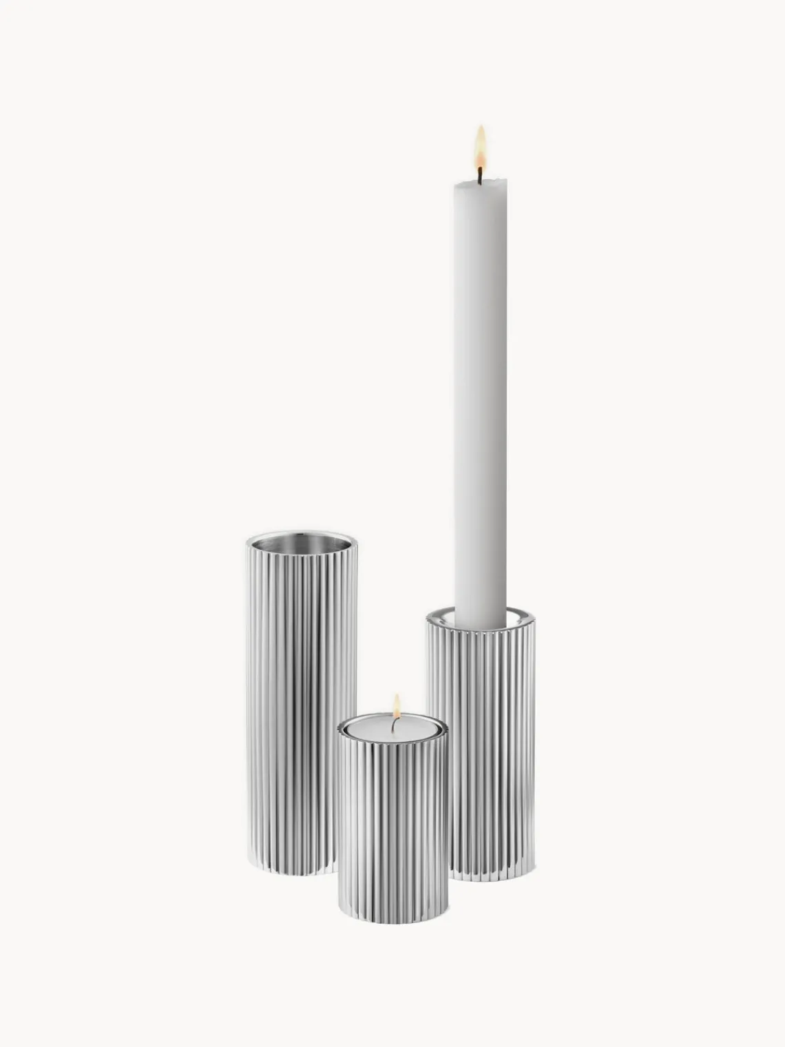 GEORG JENSEN Candelabro con relieves Bernadotte, 11 cm