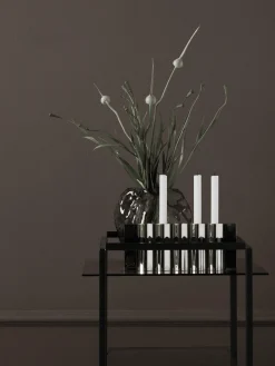 New Works Candelabro de acero inoxidable Ripply