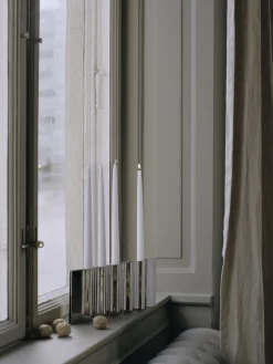 New Works Candelabro de acero inoxidable Ripply