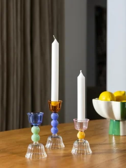 &k Amsterdam Candelabro de vidrio borosilicato Perle^ Candelabros|Velas Y Candelabros