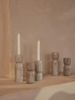 Westwing Collection Candelabros de mármol Como, 2 uds.