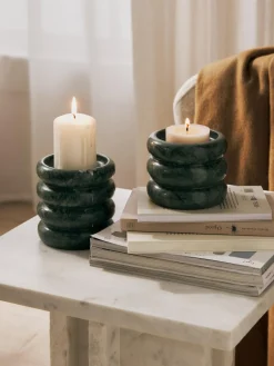 Westwing Collection Candelabros de mármol Orta, 2 uds.^ Candelabros|Jarrones