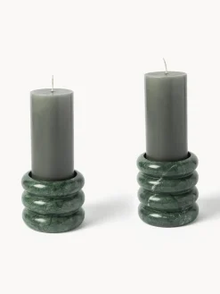 Westwing Collection Candelabros de mármol Orta, 2 uds.^ Candelabros|Jarrones