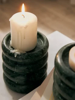 Westwing Collection Candelabros de mármol Orta, 2 uds.^ Candelabros|Jarrones