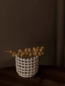 Ferm Living Cesta artesanal de cerámica Nalan, 15 cm