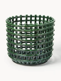 Ferm Living Cesta artesanal de cerámica Nalan, 21 cm^ Cestas|Jarrones