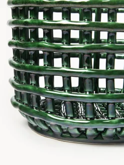 Ferm Living Cesta artesanal de cerámica Nalan, 21 cm^ Cestas|Jarrones