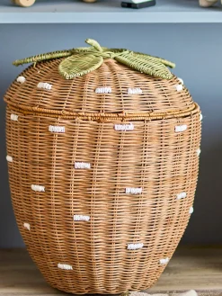 Bloomingville Mini Cesta infantil de ratán en forma de fresa Pelino^Niños Cestas Y Cajas|Decoración Infantil