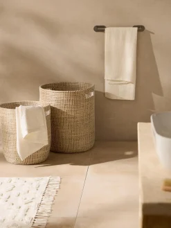 Westwing Collection Cestas de almacenamiento redondas de junco marino Aleya, 2 uds.^ Cestas|Jarrones