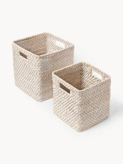 Westwing Collection Cestas de almacenamiento Lurdes, 2 uds.^ Cestas|Jarrones