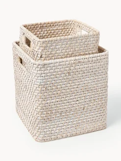 Westwing Collection Cestas de almacenamiento Lurdes, 2 uds.^ Cestas|Jarrones