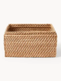 Westwing Collection Cestas de almacenamiento con tapa Lurdes, 2 uds.