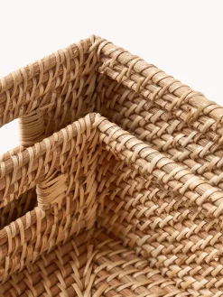 Westwing Collection Cestas de almacenamiento con tapa Lurdes, 2 uds.