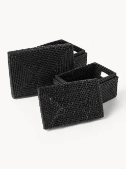 Westwing Collection Cestas de almacenamiento con tapa Lurdes, 2 uds.