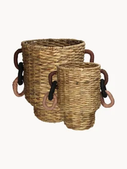 Cestas de jacinto de agua Natural, 2 uds.^ Cestas|Jarrones