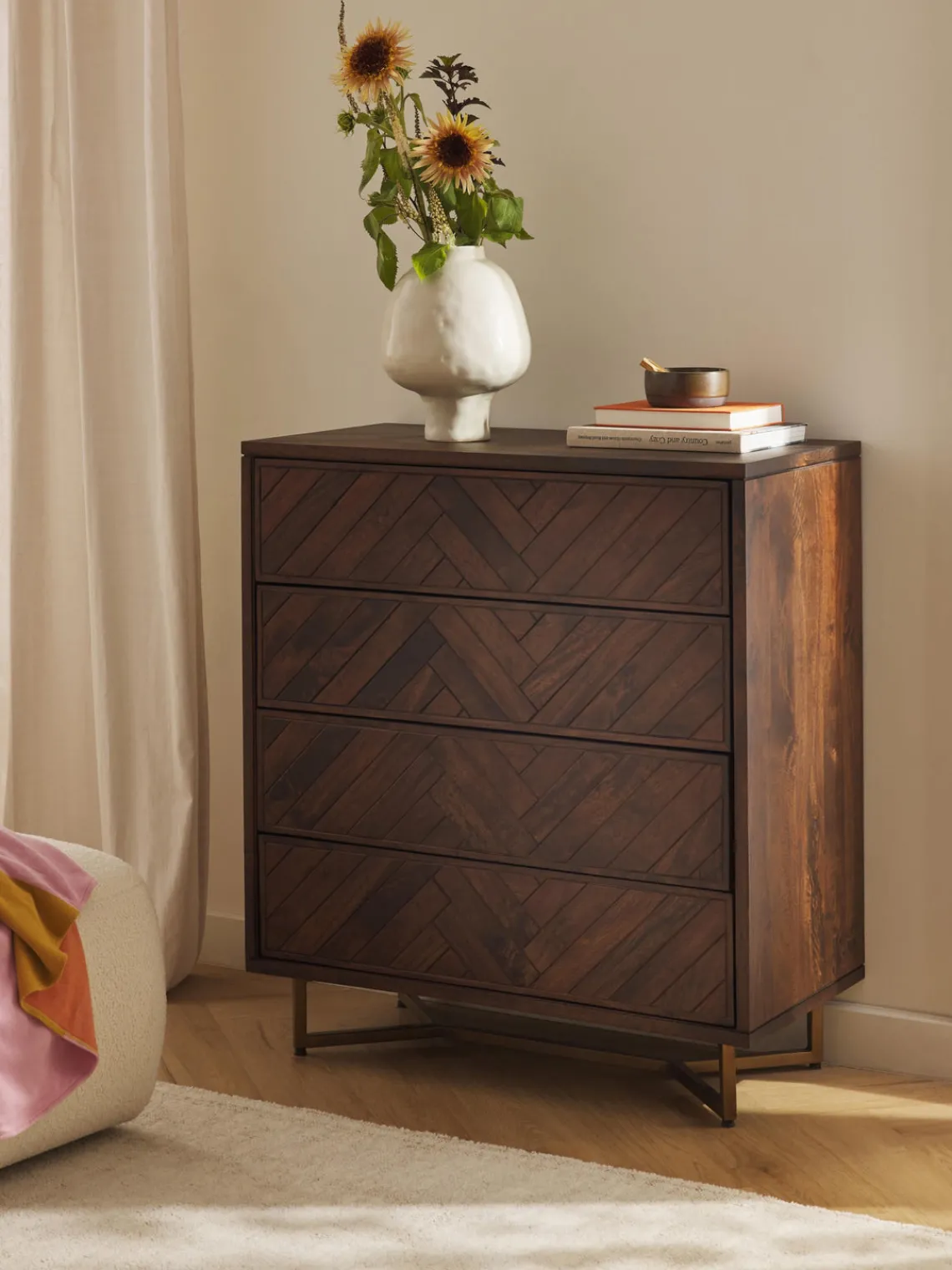 Westwing Collection Cómoda de madera de mango con diseño espiga Luca^ Cómodas|Cómodas